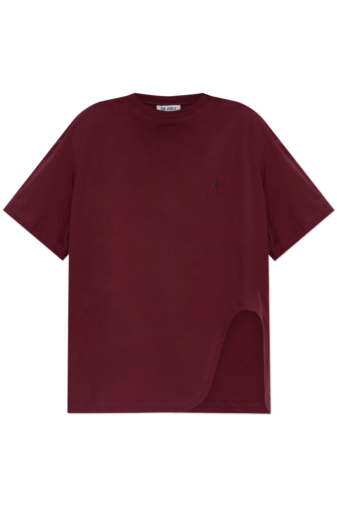 Tシャツ・カットソー THE ATTICO COTTON TOP WITH LOGO Burgundy T-shirt with logo The Attico - Vitkac GB